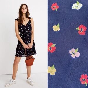 Madewell Ruffle-Strap Wrap Dress in Confetti Floral Size 00 (XS)